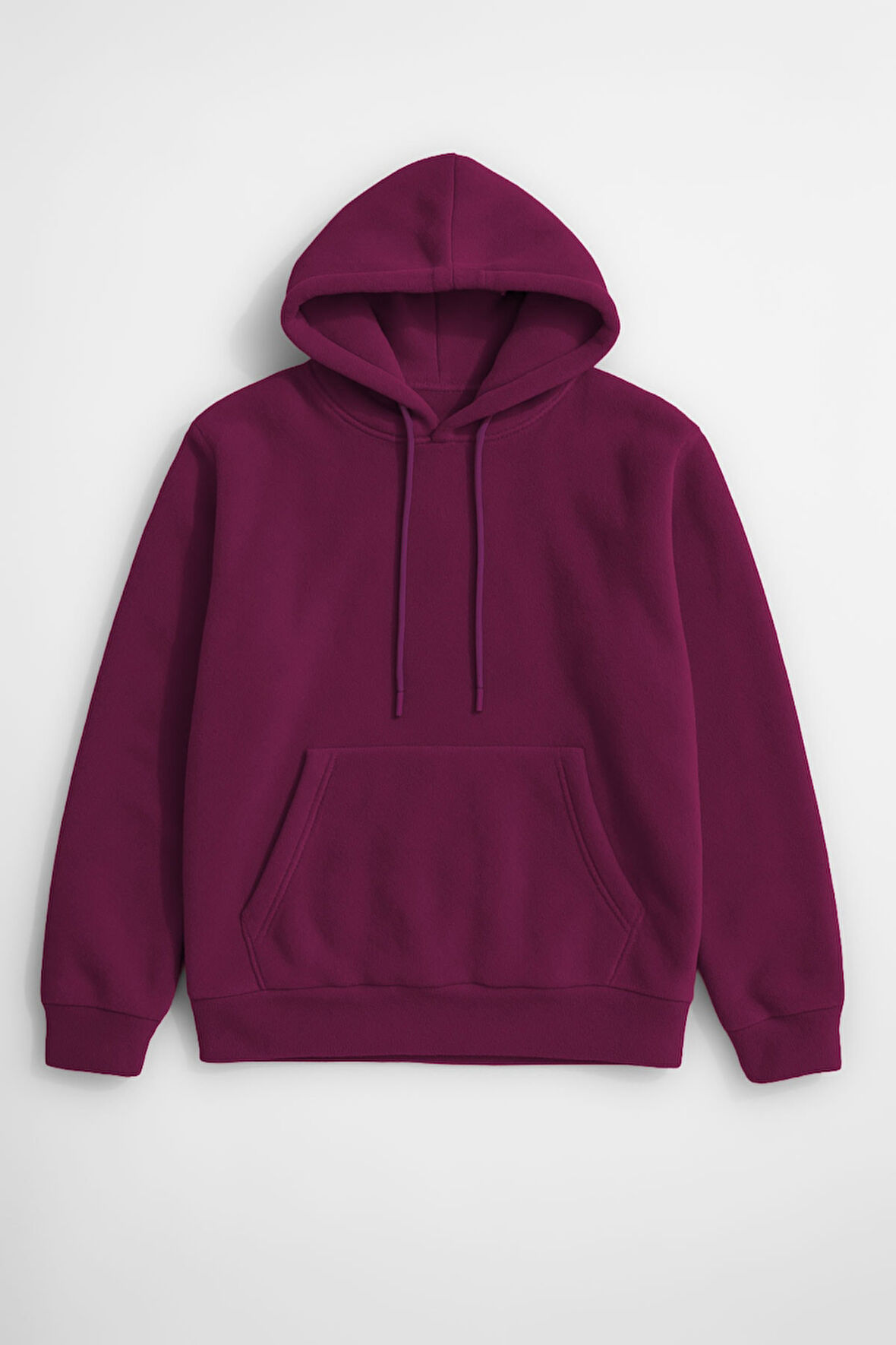 Kadın Kapüşonlu Cepli Mor Polar Sweatshirt