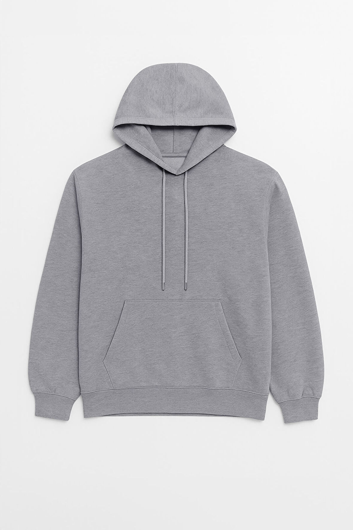 Kadın Kapüşonlu Cepli Gri Sweatshirt