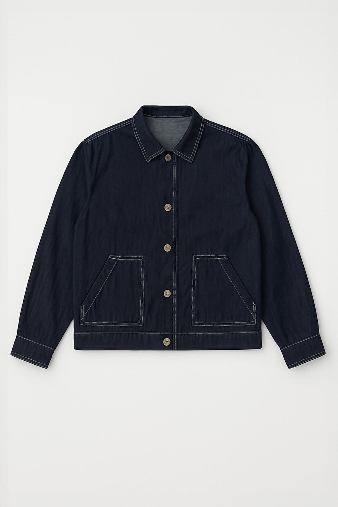 Kadın Rahat Kalıp Günlük Jean Gömlek Ceket