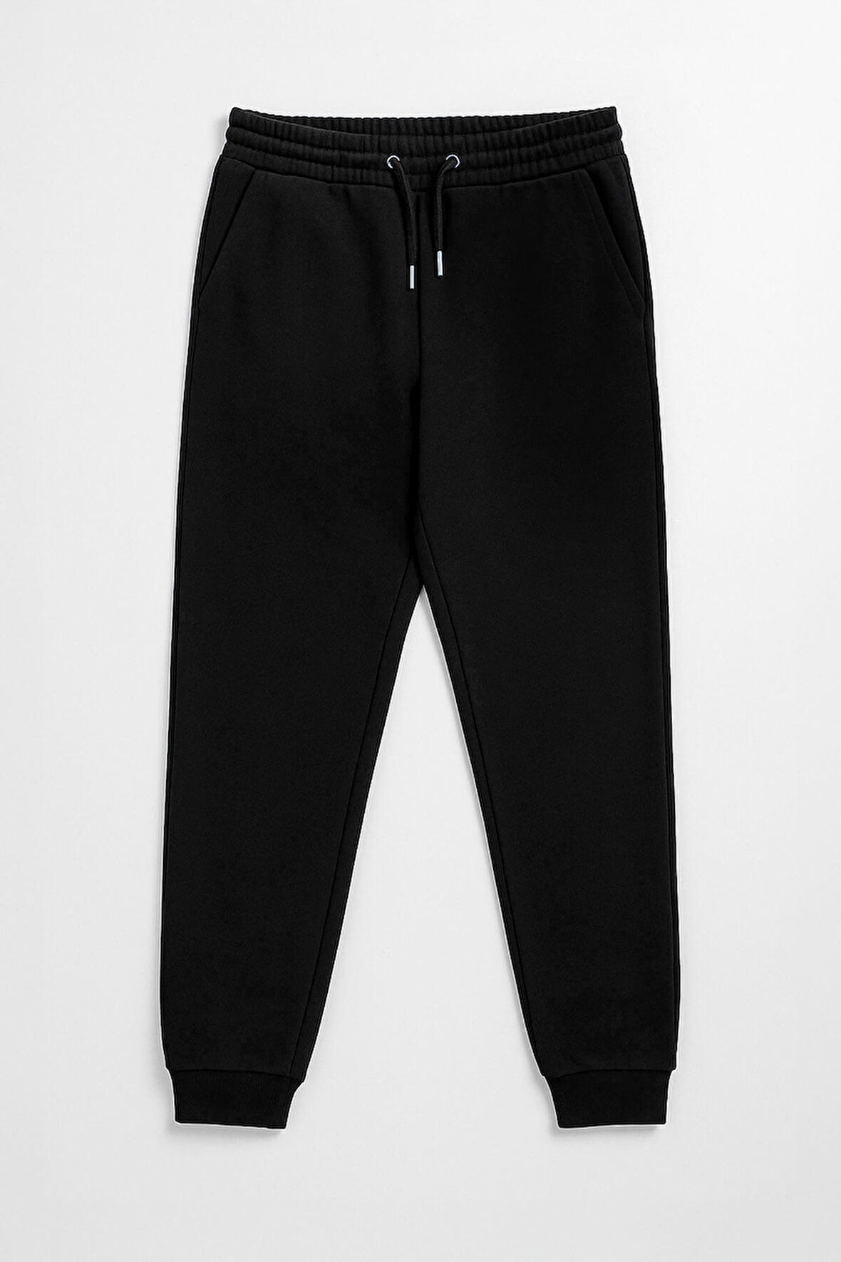 Erkek Paçası Lastikli Siyah Eşofman Altı