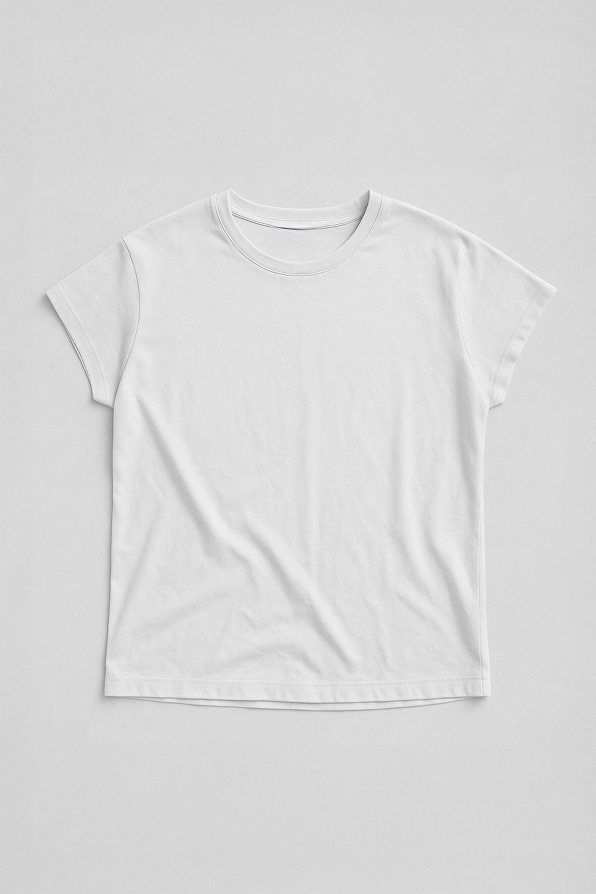 Kadın Yarasa Kol Basic Beyaz T-shirt