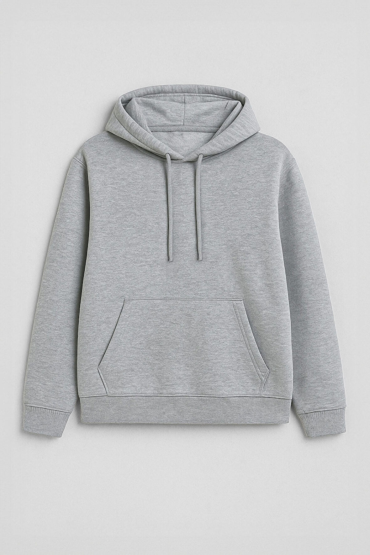 Kadın Kapüşonlu Cepli İçi Polarlı Gri Sweatshirt