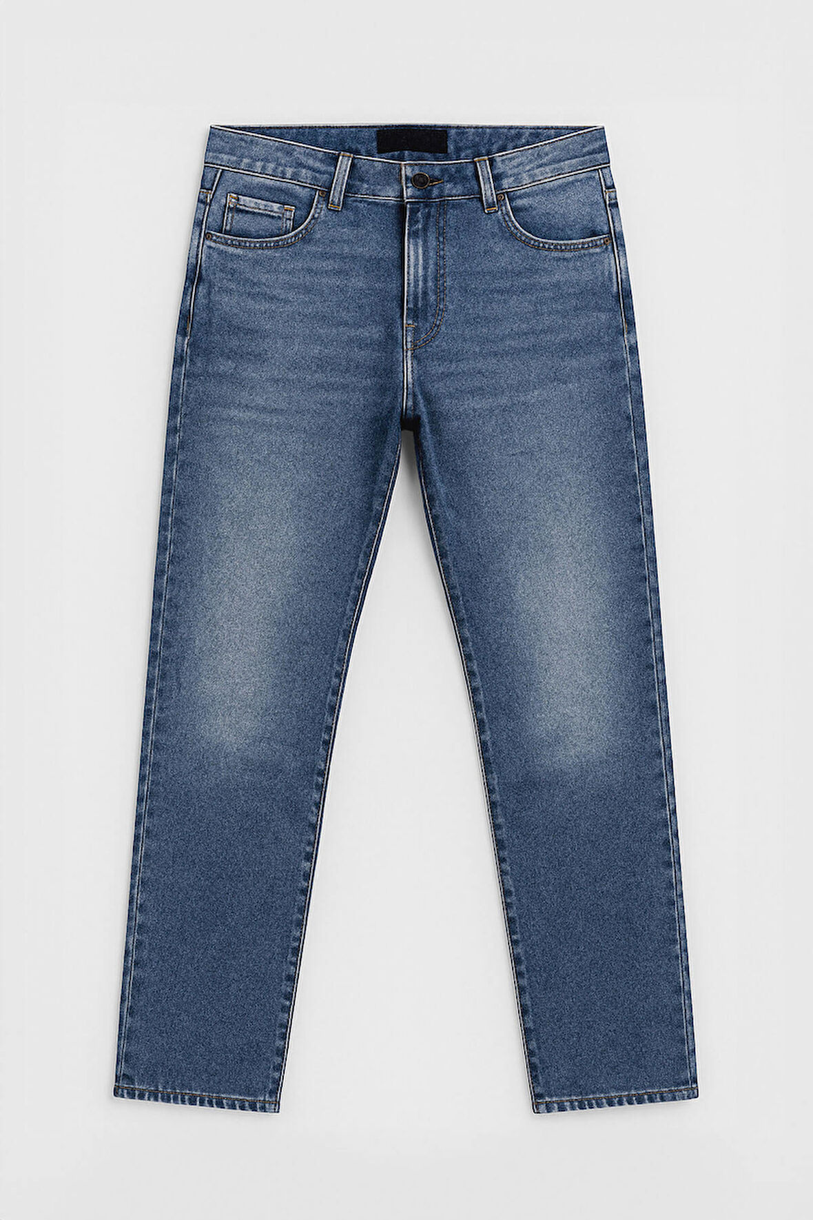 Erkek Straight Fit Düz Kesim Mavi Jean Panolon