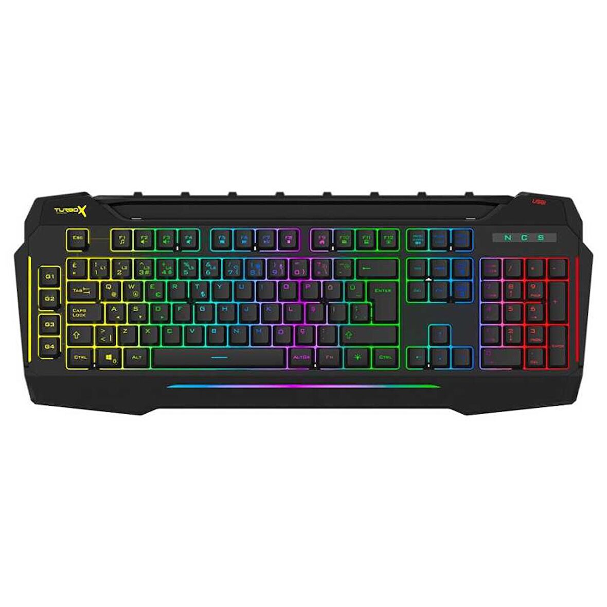 Turbox Giantpeak USB Kablolu Rgb Makro Gaming Klavye Standart Q Sese Duyarlı RGB Işıklı Macrolu Telefon Tutacaklı