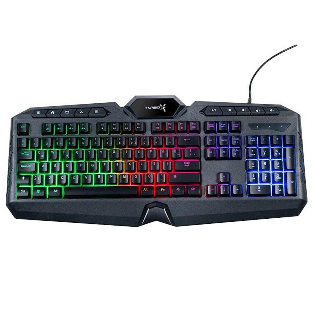 Turbox TR-GK102 USB Kablolu Gaming Standart Q Rainbow Aydınlatma Multimedia Klavye