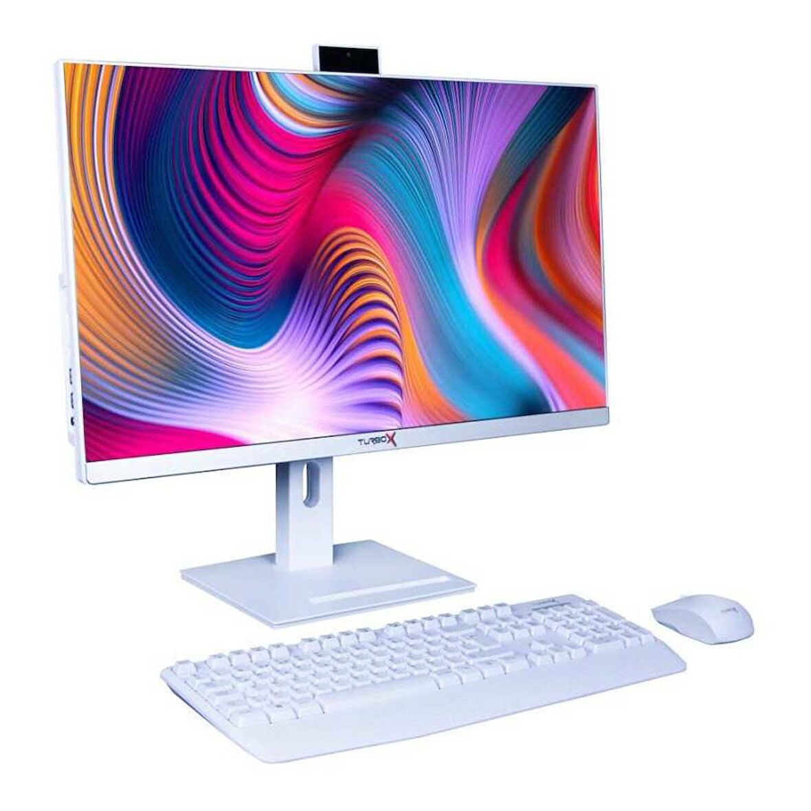 Turbox TAx754 i5 7400 8GB Ram 256GB M.2 NVMe SSD 27 inç Bluetooth Webcam Pivot Beyaz All In One Bilgisayar