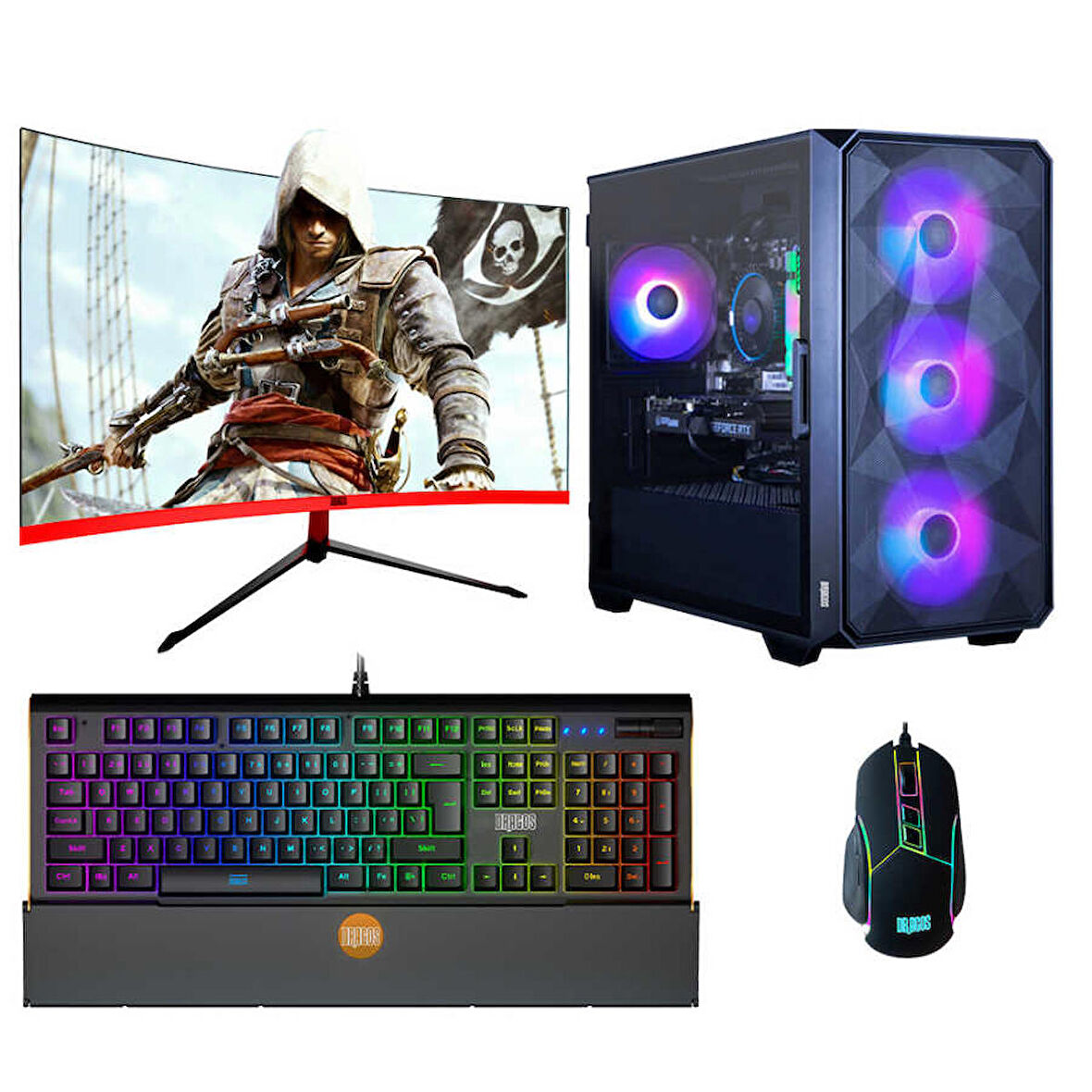 Turbox Tx4207 AMD 5500 16 GB DDR4 RAM 1 TB SSD AMD Radeon RX 580 FreeDos Masaüstü Bilgisayar 