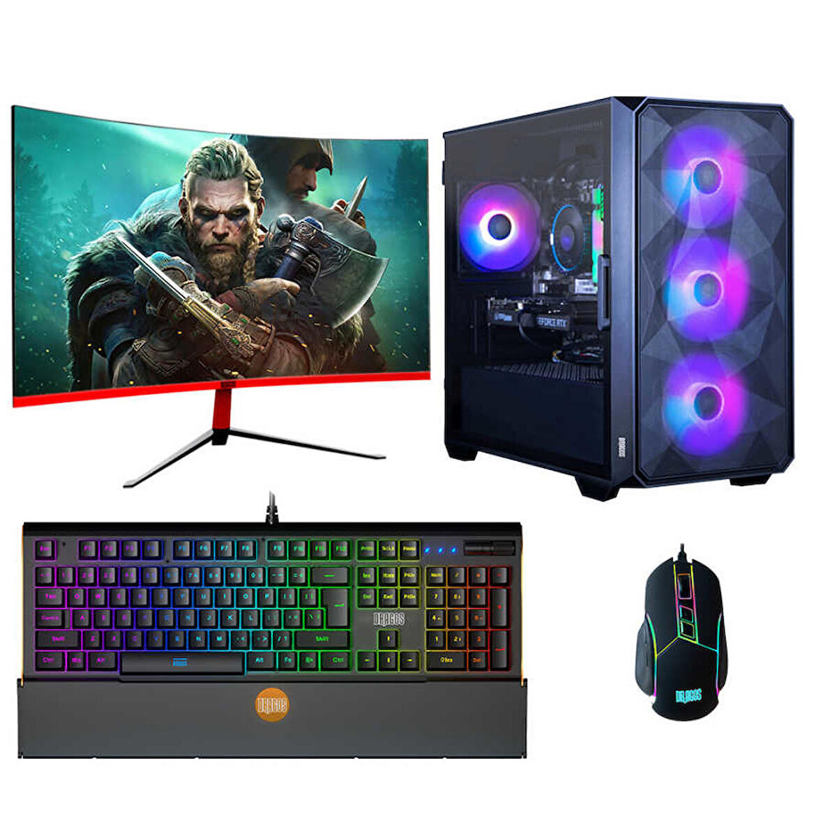 Turbox Tx4206 AMD 5500 16 GB DDR4 RAM 1 TB SSD AMD Radeon RX 580 FreeDos Masaüstü Bilgisayar 