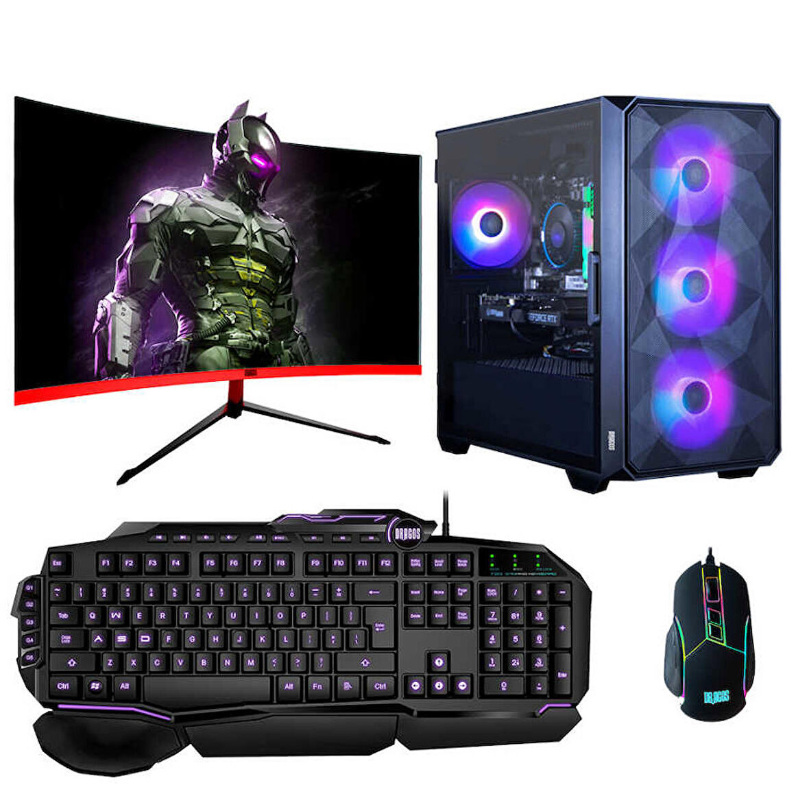 Turbox Tx4203 Ryzen 5 3600 16GB Ram 512GB NVMe 8GB RX580 256Bit 23.6 165Hz Curved Oyun Bilgisayarı