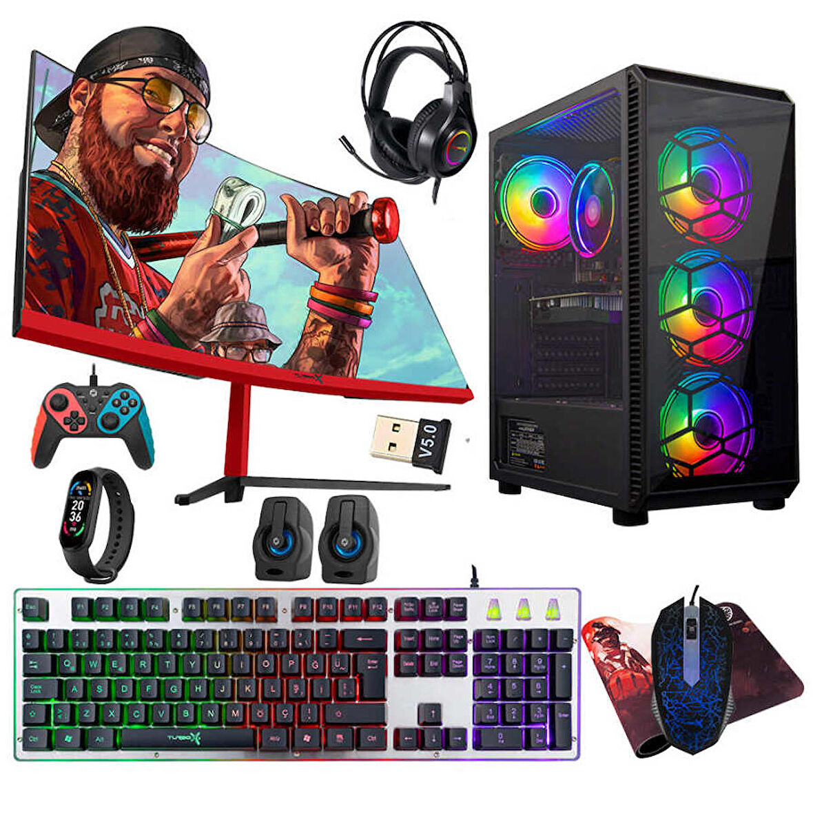 Turbox Tx4389 Intel i5 4440 16 GB DDR3 RAM 1 TB SSD AMD Radeon RX 560 FreeDos Masaüstü Bilgisayar 