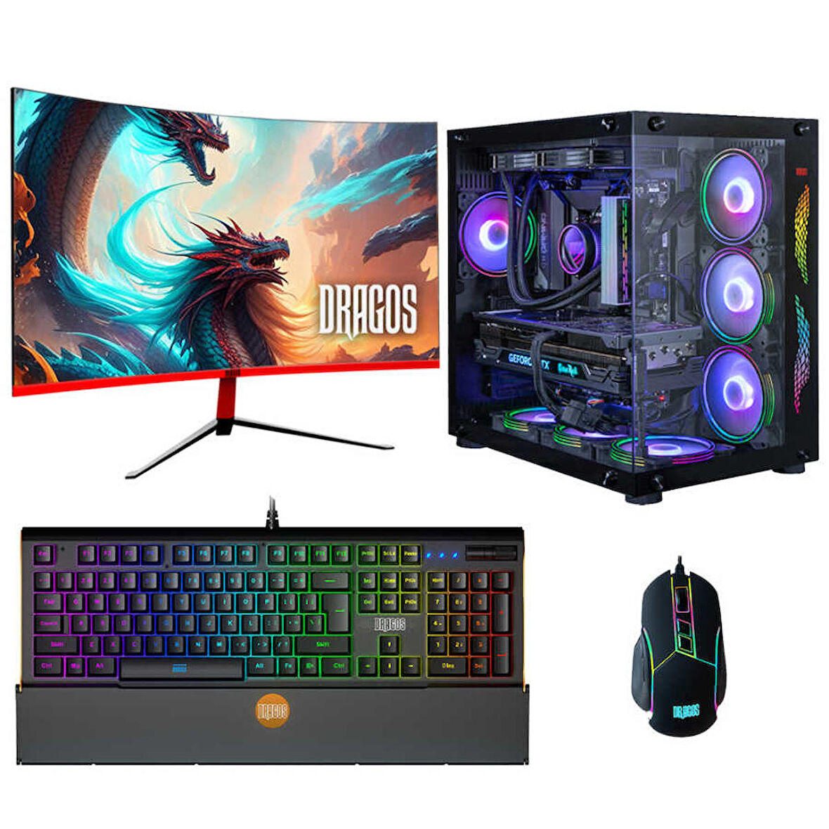 Dragos DRx6134 Ryzen 7 5700X 32GB 1TB NVMe SSD 8GB RTX4060Ti 27 İnç 165Hz Curved Oyuncu Bilgisayarı