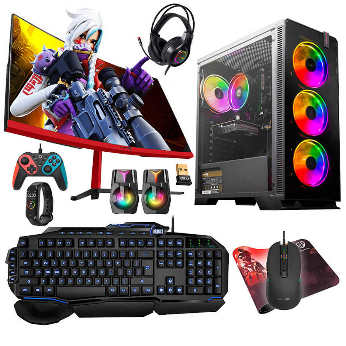 Turbox Tx4803 i5 10400F 16GB Ram 1TB SSD 6GB GTX1660Ti GDDR6 27 Curved Oyuncu Masaüstü Bilgisayarı