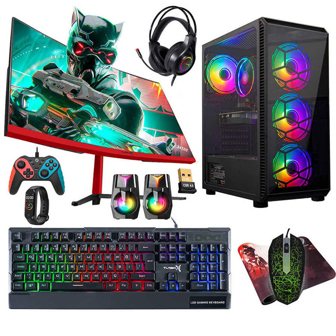 Turbox Tx4845 i3 12100F 16GB DDR4 1TB SSD 4GB GTX750Ti GDDR5 27 Curved Oyun Bilgisayarı