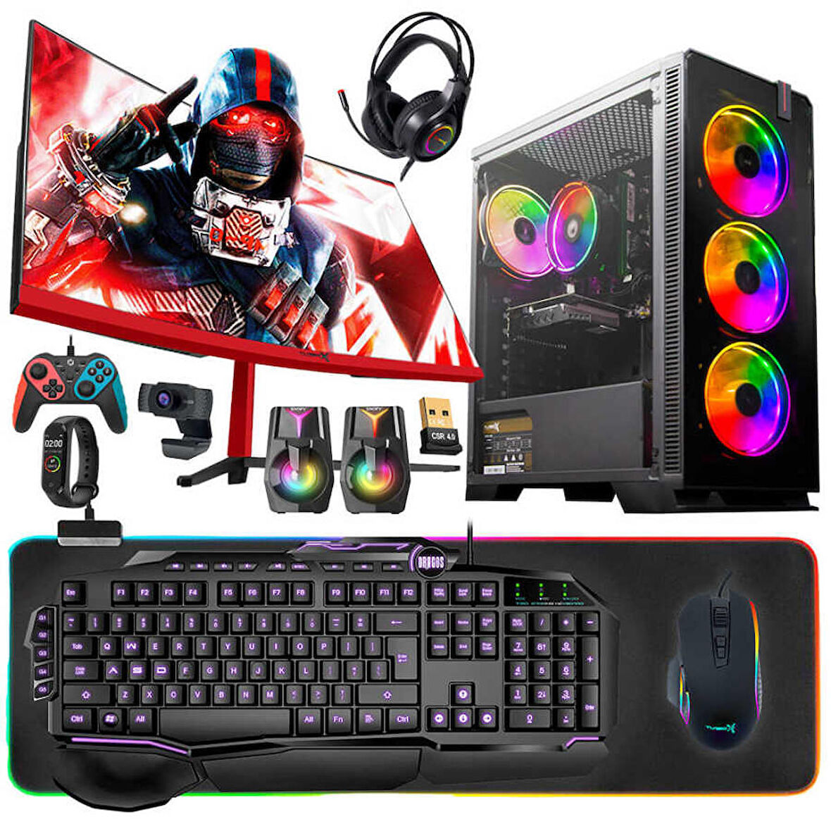 Turbox Tx5020 Ryzen 5 3600 32GB 512GB SSD GTX1660Ti 6GB 23.6 Curved Oyuncu Bilgisayarı