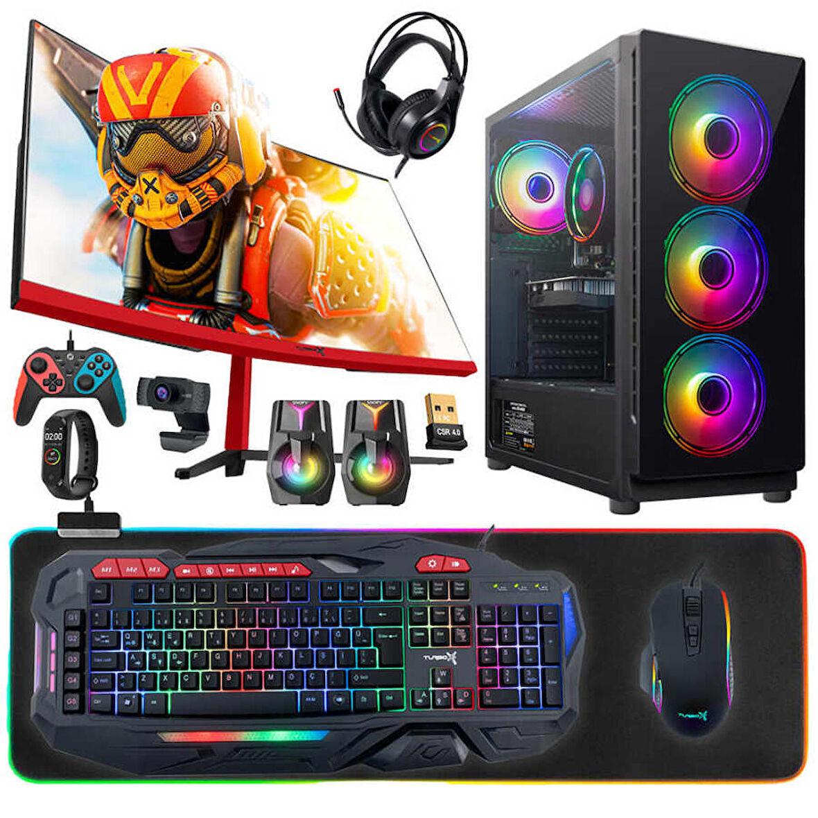 Turbox Tx5012 Ryzen 5 3600 32GB 512GB SSD RX560 4GB 23.6 Curved Oyuncu Bilgisayarı