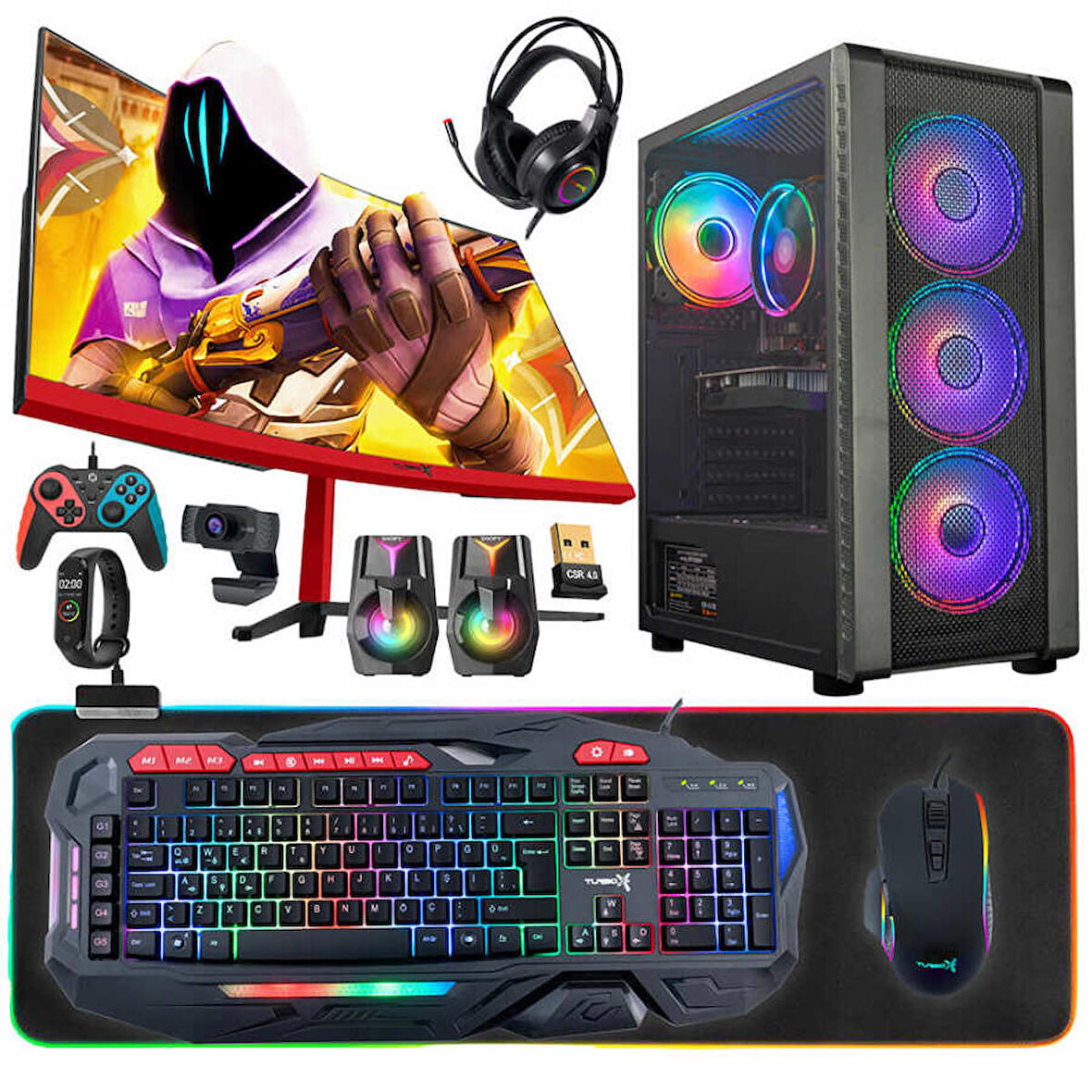 Turbox Tx5034 i5 9400F 16GB 1TB SSD 4GB GTX1050Ti GDDR5 23.6 Curved Oyuncu Bilgisayarı