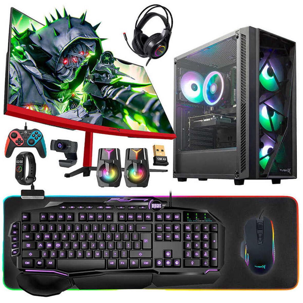 Turbox Tx5028 i5 9400F 16GB 1TB SSD 8GB RX580 GDDR5 23.6 Curved Oyuncu Bilgisayarı