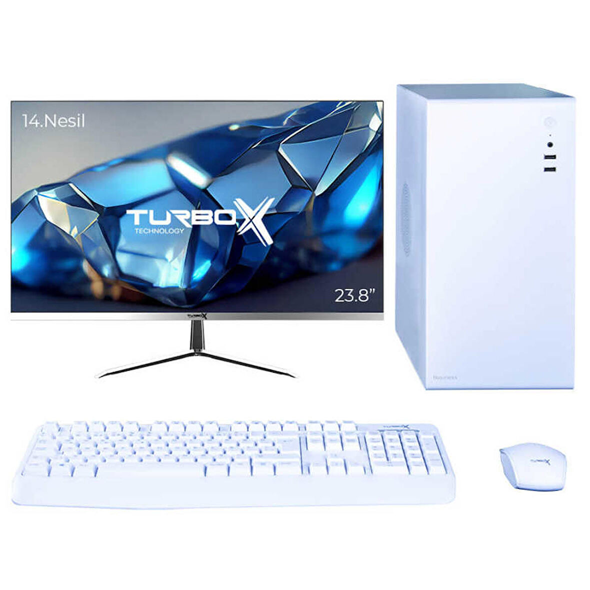 Turbox Tx5096 Intel Core i7 14700 16GB DDR4 Ram 1TB M.2 NVMe 23.8 inç FHD Monitör Masaüstü Ofis Bilgisayarı