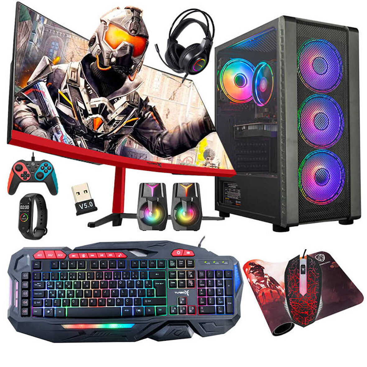 Turbox Tx5142 Intel Core i5 8400 16GB Ram 512GB SSD 4GB GTX750Ti GDDR5 23.6 Curved Bilgisayar