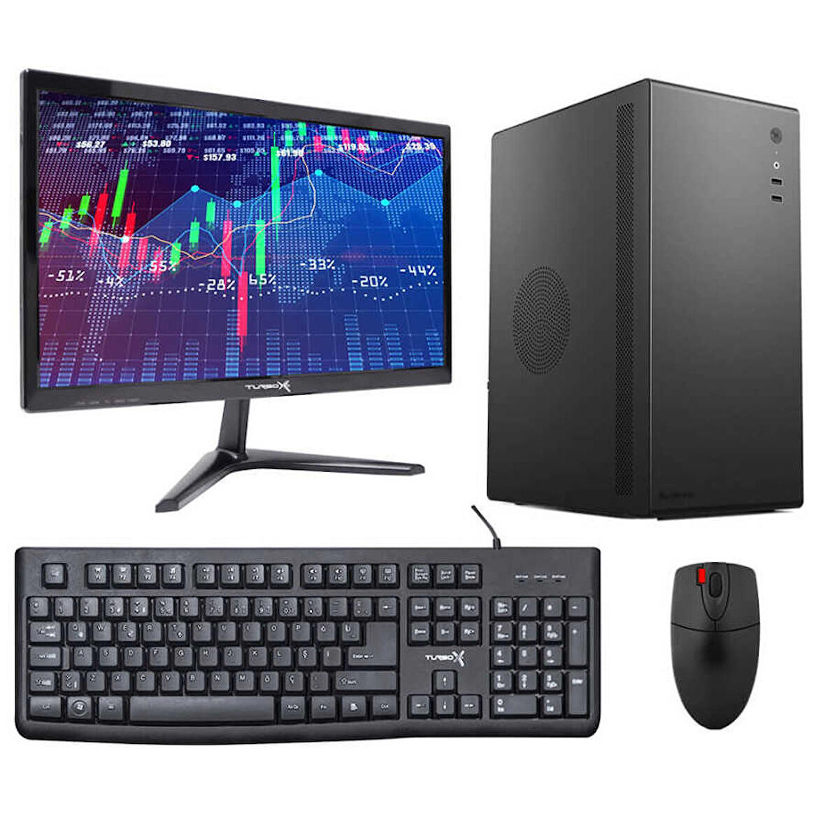Turbox Tx5166 i5 9400F 8GB Ram 256GB SSD 2GB R5 230 21.5 inç Masaüstü Ofis Bilgisayarı
