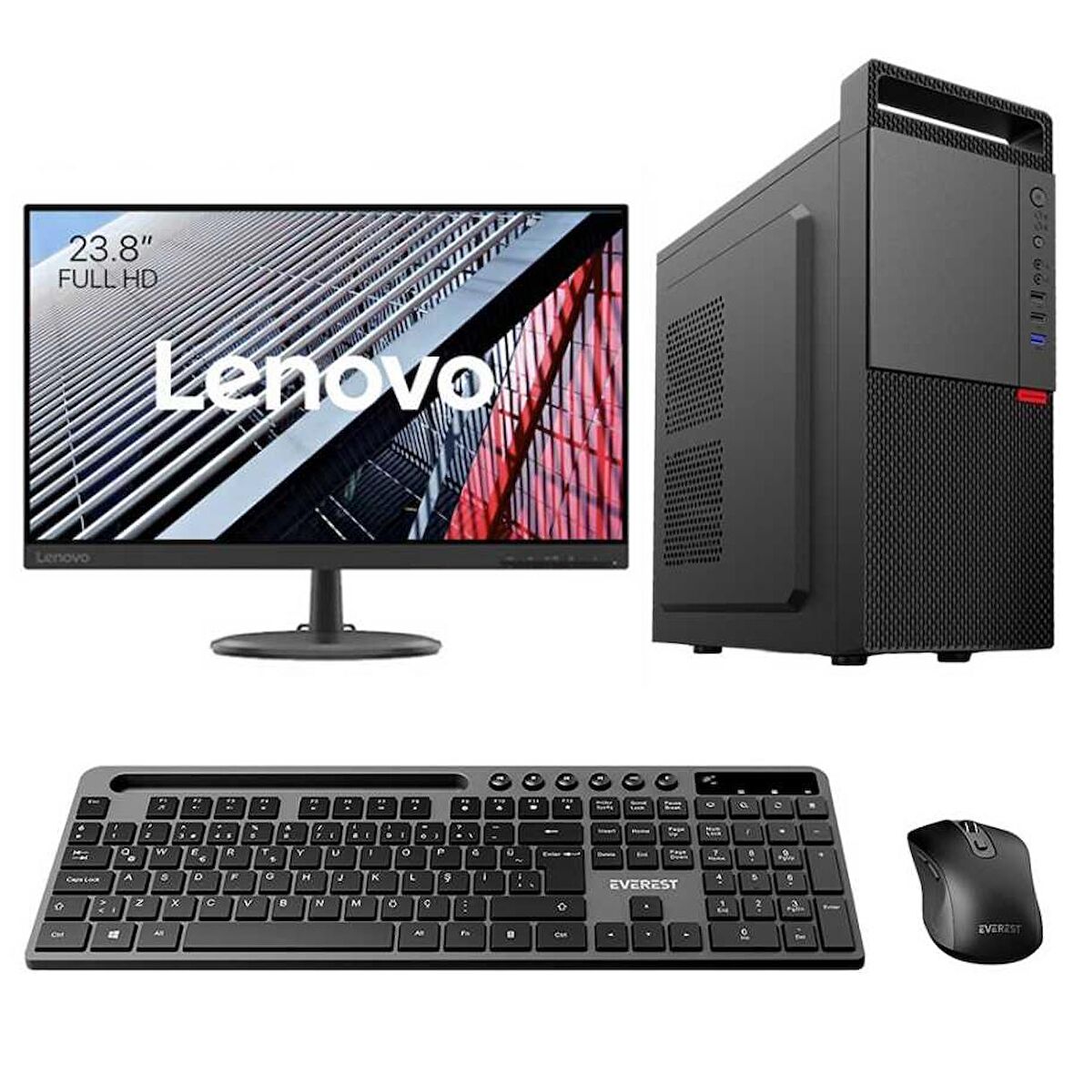 Turbox Tx5242 i5 12400 16GB DDR4 256GB SSD 23.8 inç FHD Lenovo Kurumsal Ofis Bilgisayarı