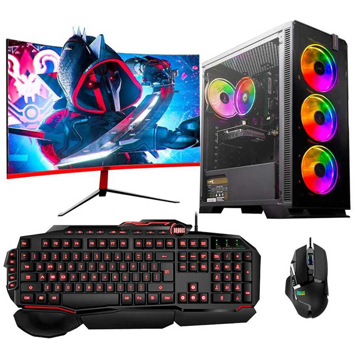 Dragos DRx6800 Ryzen 5 3600 16GB Ram 512GB M.2 NVMe SSD 12GB RTX3060 27 inç 165Hz Curved Oyuncu Masaüstü Bilgisayarı