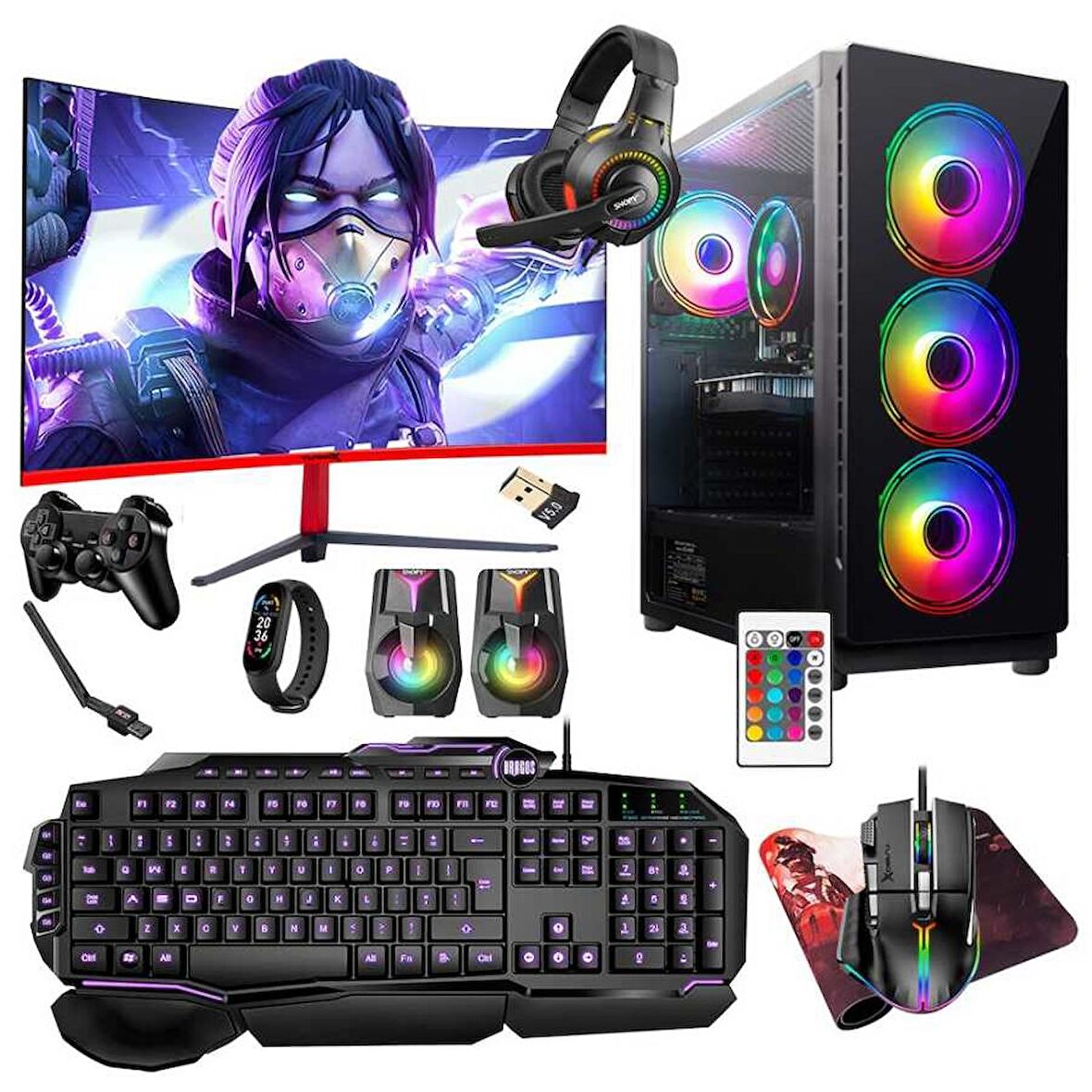 Turbox Tx5289 i5 9400F 16GB Ram 512GB SSD 8GB RX580 27 inç 100Hz Curved Oyuncu Masaüstü Bilgisayarı
