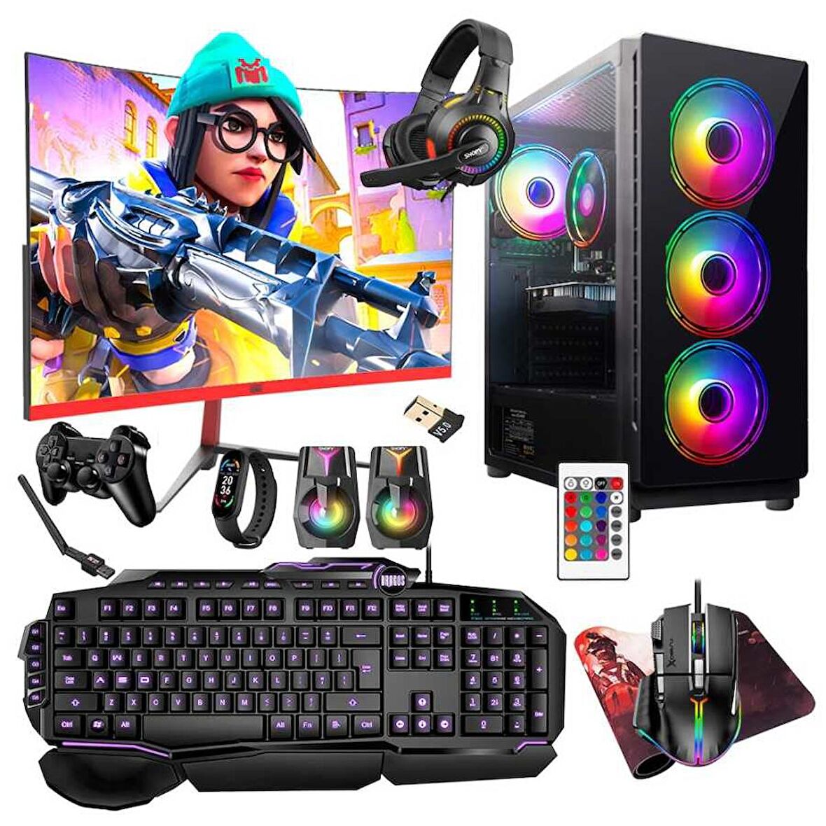 Turbox Tx5283 i5 9400F 16GB Ram 512GB SSD 4GB GTX750Ti 23.6 165Hz Curved Oyuncu Masaüstü Bilgisayarı