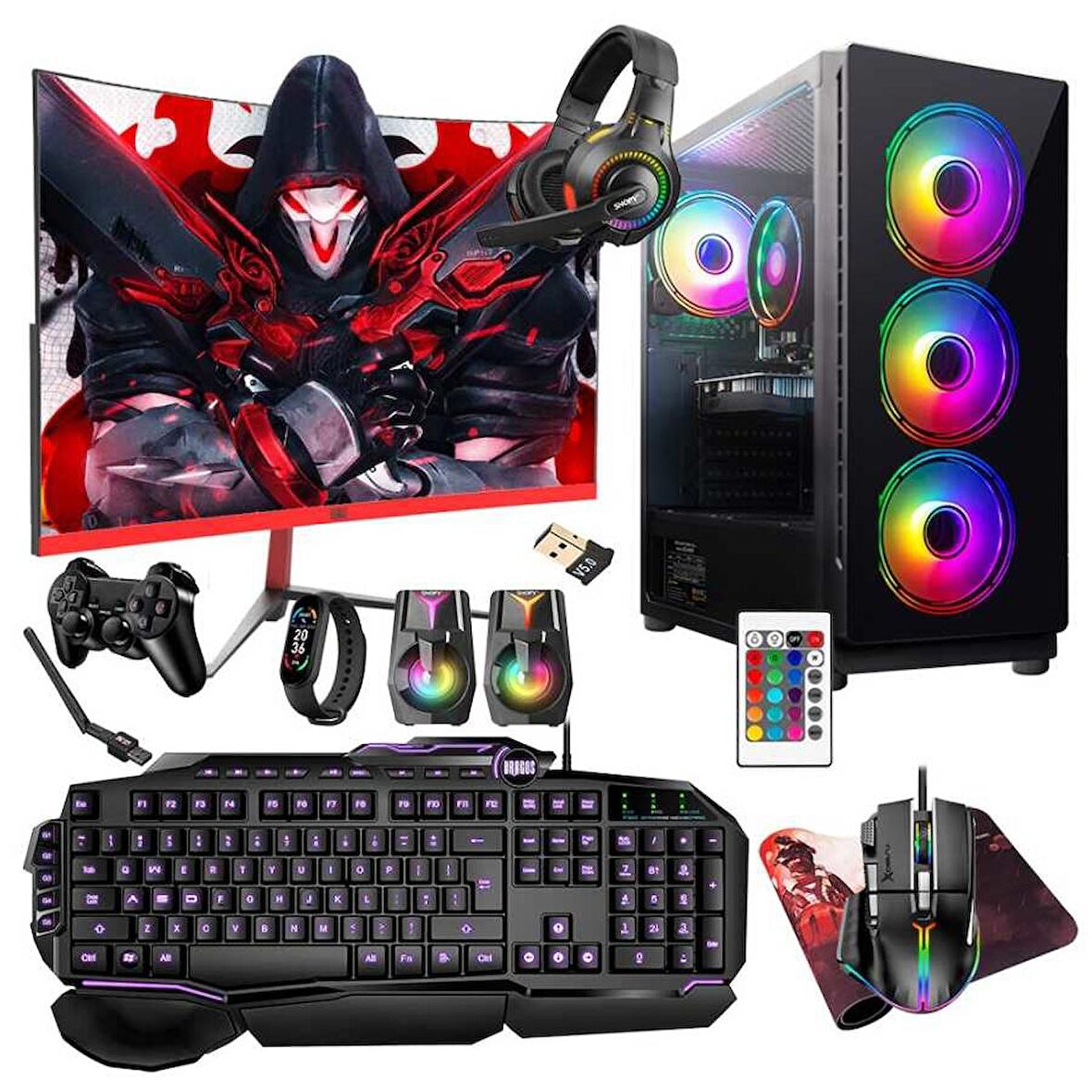 Turbox Tx5281 i5 9400F 32GB Ram 512GB SSD 8GB RX580 23.6 165Hz Curved Oyuncu Masaüstü Bilgisayarı