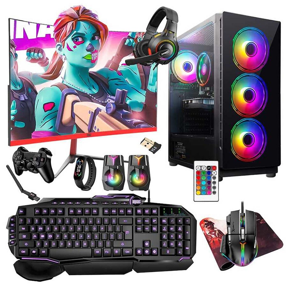 Turbox Tx5280 i5 9400F 16GB Ram 512GB SSD 8GB RX580 23.6 165Hz Curved Oyuncu Masaüstü Bilgisayarı