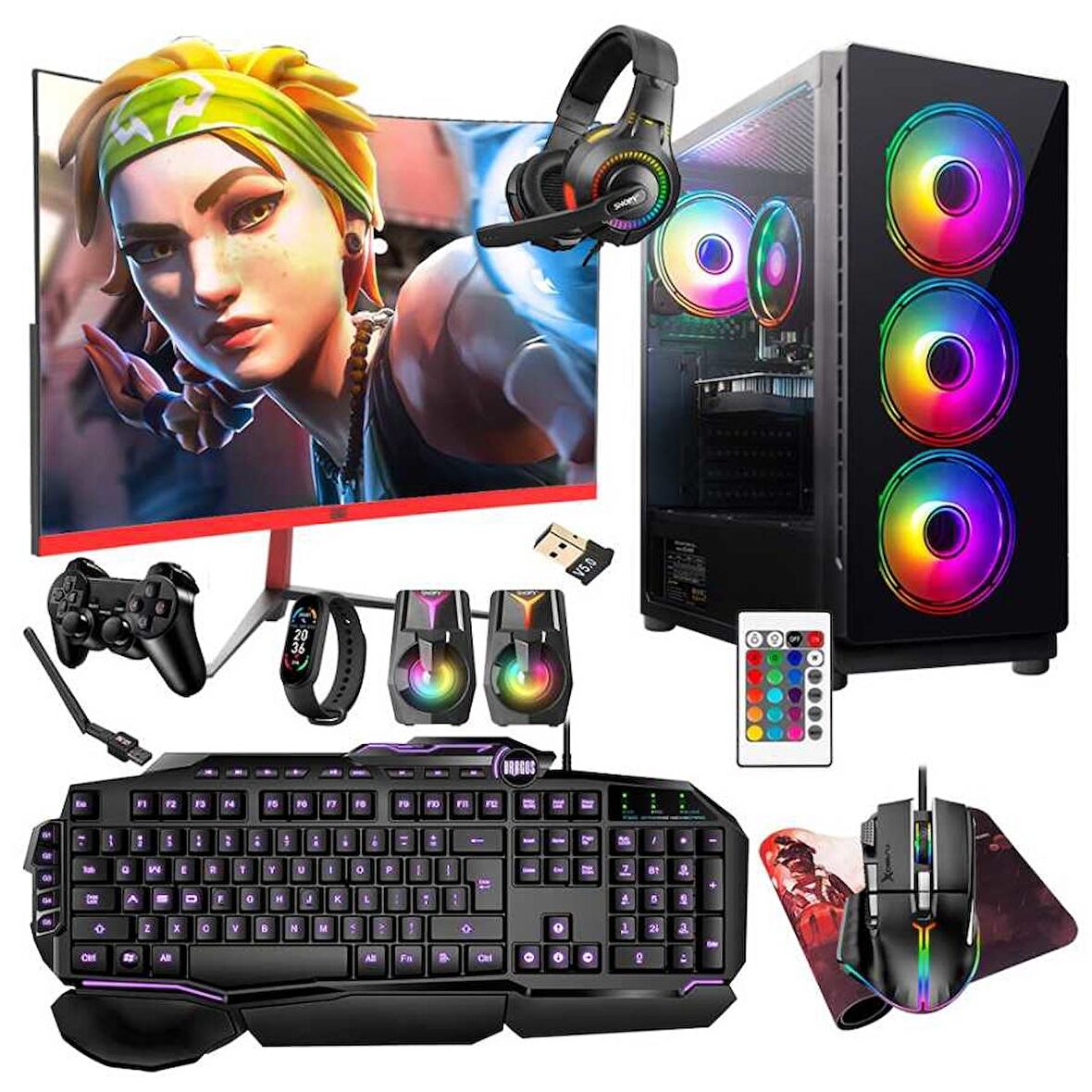 Turbox Tx5279 i5 9400F 32GB Ram 512GB SSD 4GB RX560 23.6 165Hz Curved Oyuncu Masaüstü Bilgisayarı