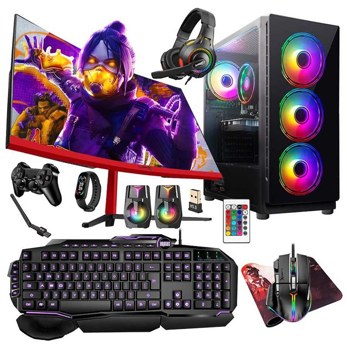 Turbox Tx5274 i5 9400F 16GB Ram 512GB SSD 4GB GTX750Ti 23.6 inç Curved Oyuncu Masaüstü Bilgisayarı