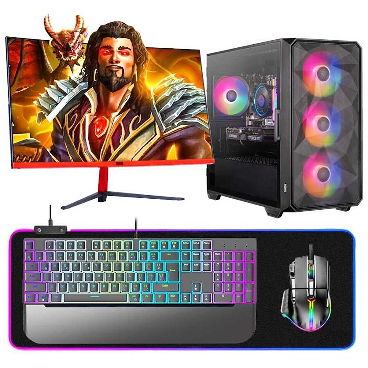 Dragos Sphinx i5 12400F 16GB Ram 512GB NVMe SSD MSI RX 6700 XT OC 12GB 23.6 165Hz Curved Oyuncu Masaüstü Bilgisayarı