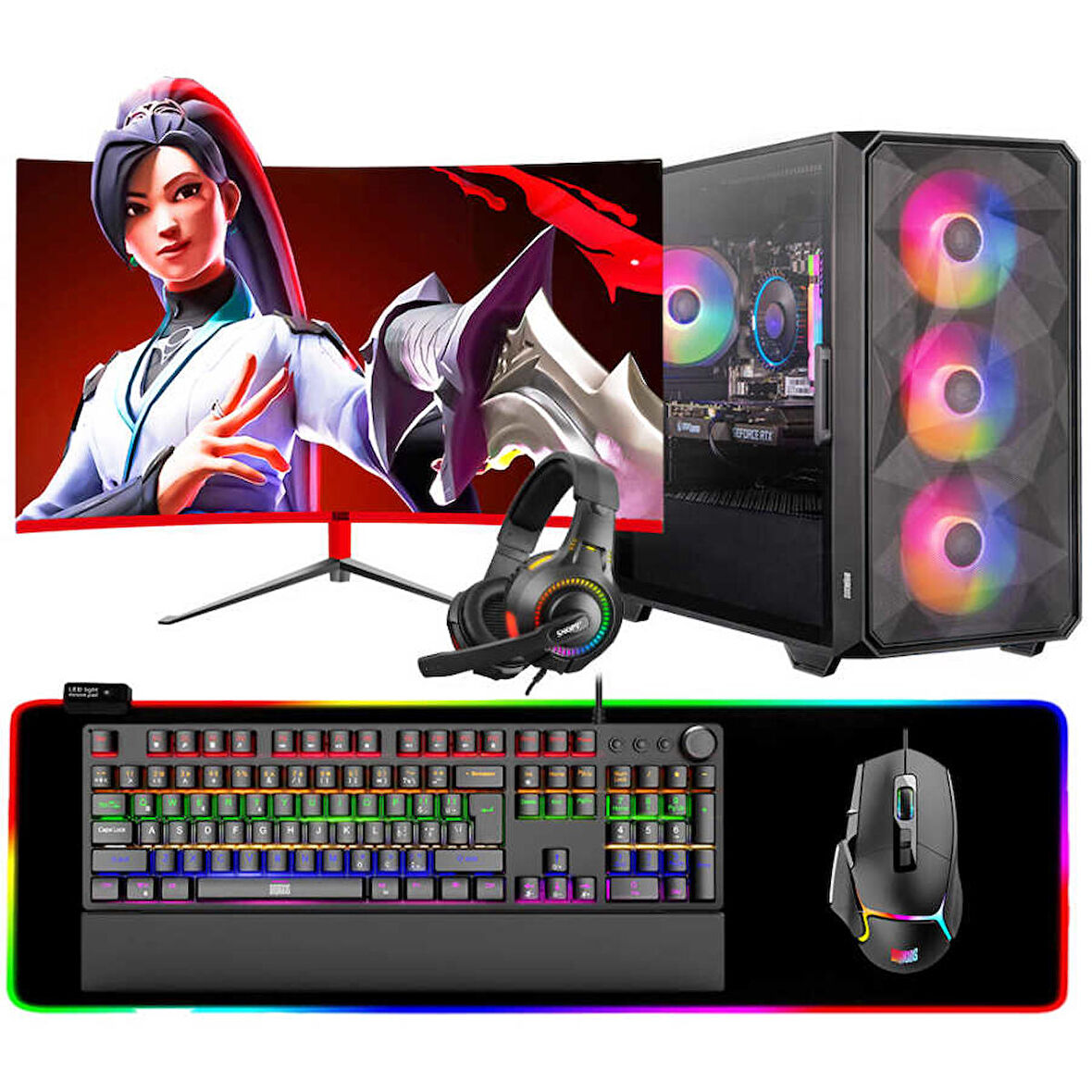 Dragos DRx6813 i5 9400F 32GB 1TB NVMe 12GB RTX3060 27 inç 165Hz Curved Oyuncu Masaüstü Bilgisayarı