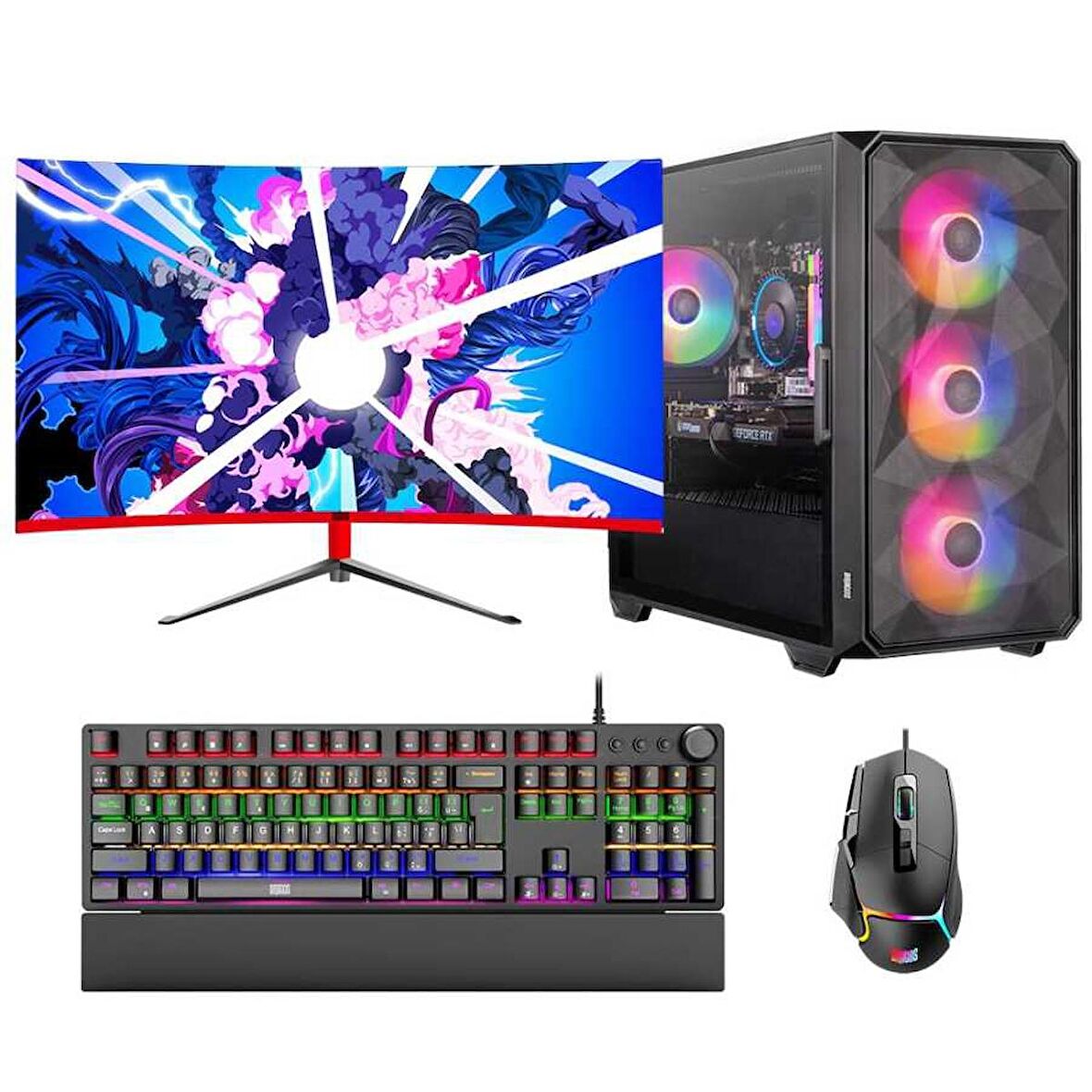 Dragos DRx6909 i7 10700F 32GB 512GB NVMe 6GB RTX3050 27 inç 165Hz Curved Oyuncu Masaüstü Bilgisayarı