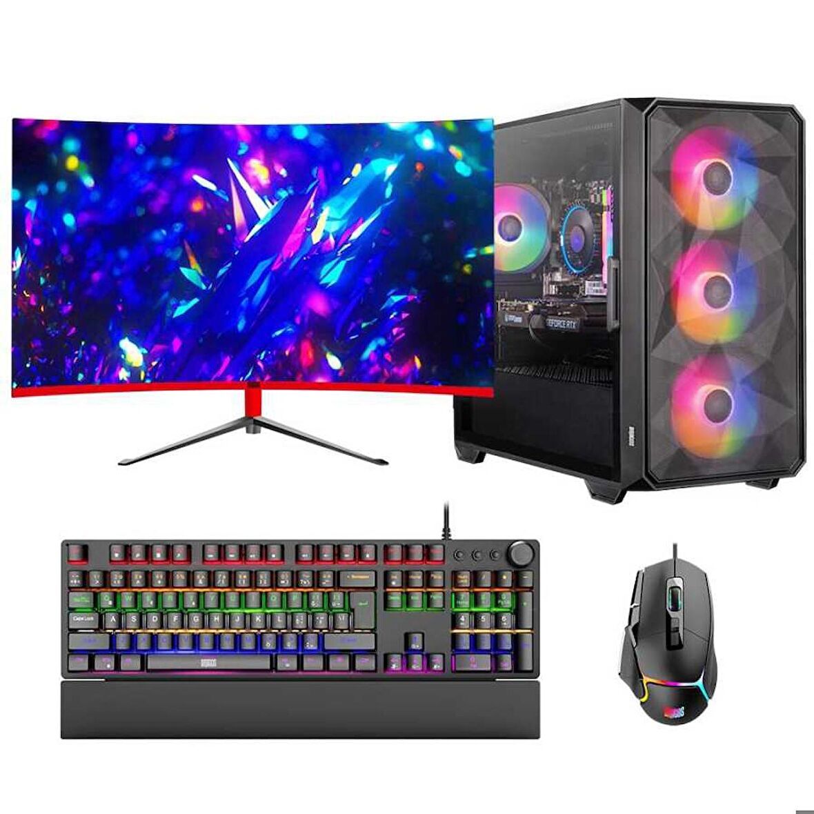 Dragos DRx6921 i7 10700F 16GB 512GB NVMe 12GB RTX3060 27 inç 165Hz Curved Oyuncu Masaüstü Bilgisayarı