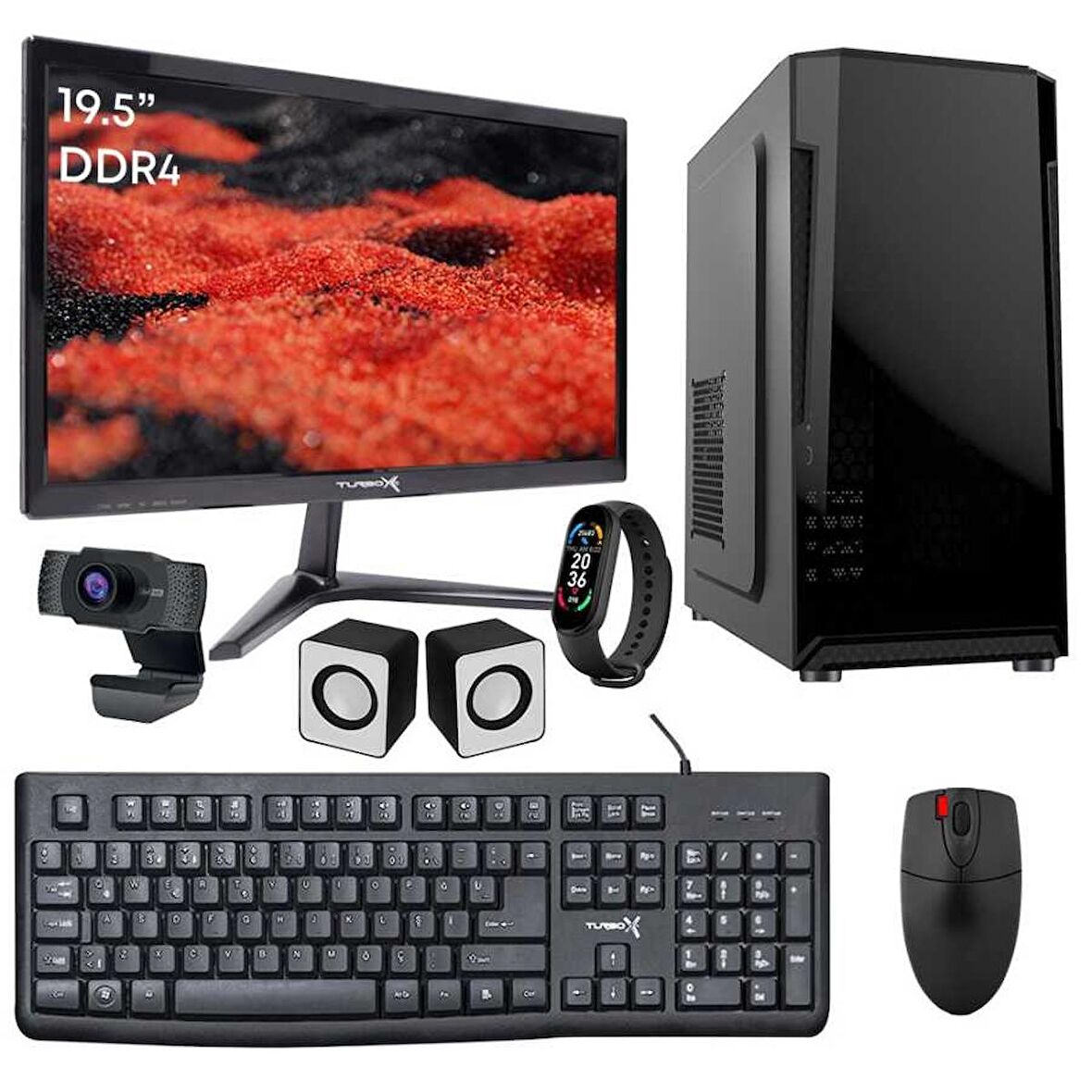 Turbox Tx5388 i3 7100 8GB DDR4 256GB M.2 NVMe SSD 19.5 inç Monitör Masaüstü Ofis Bilgisayarı