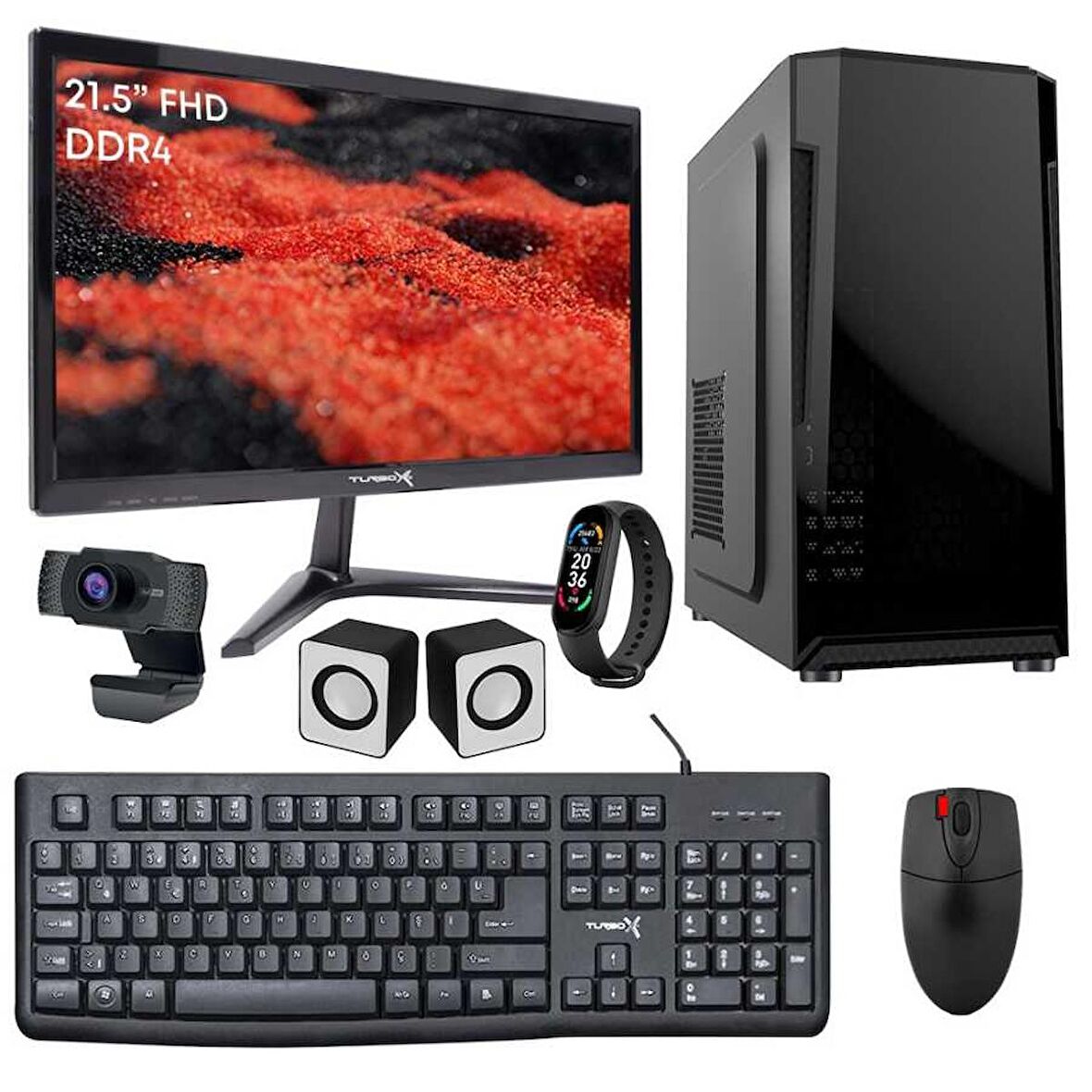 Turbox Tx5393 i3 6100 8GB DDR4 256GB M.2 NVMe SSD 21.5 inç FHD Monitör Masaüstü Ofis Bilgisayarı