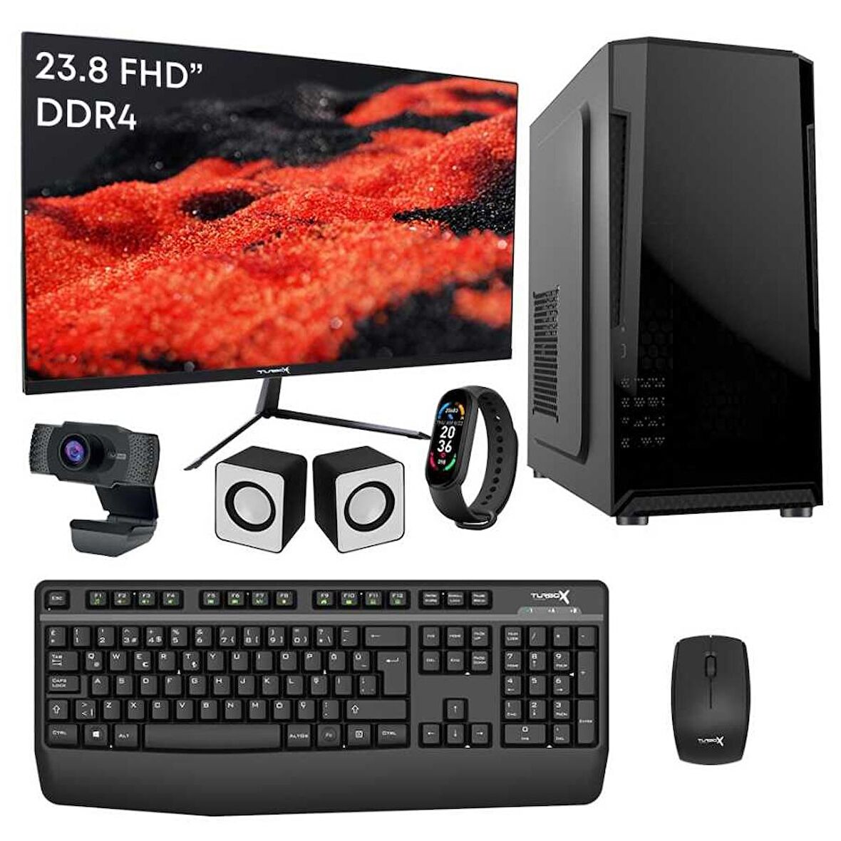 Turbox Tx5405 i3 6100 16GB DDR4 512GB M.2 NVMe SSD 23.8 inç FHD Monitör Masaüstü Ofis Bilgisayarı