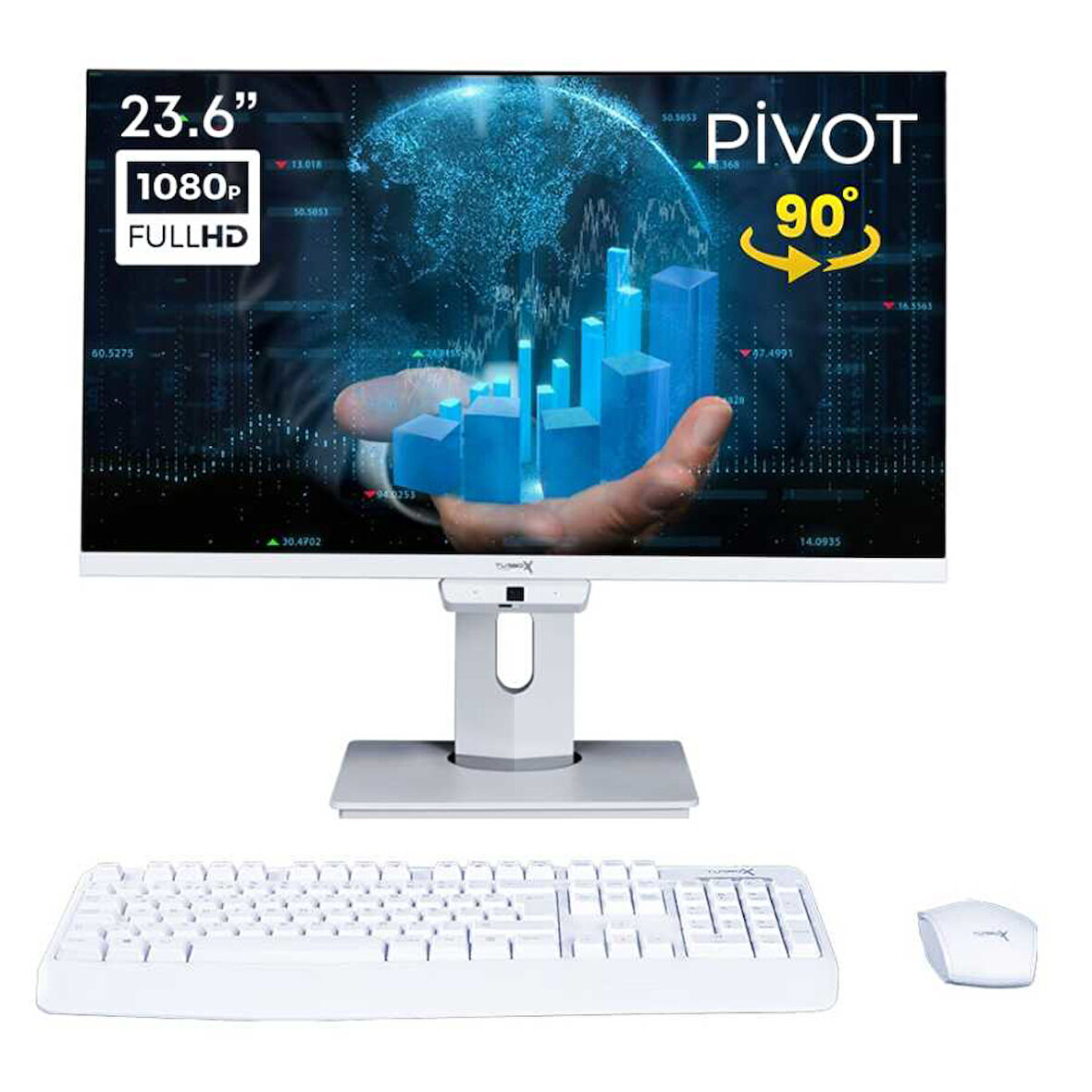 Turbox TAx1302 i5 12450H 16GB DDR4 512GB M2 NVMe SSD 23.6 inç FHD Pivot Webcam WiFi All in One PC