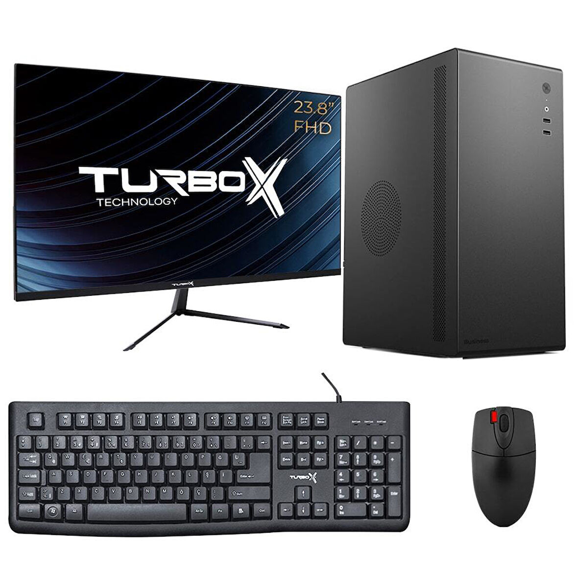 Turbox Tx5928 i5 9400 8GB DDR4 Ram 256GB SSD 23.8 inç FHD Monitör Masaüstü Ofis Hazır Sistem