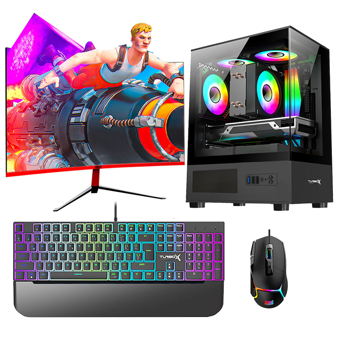 Turbox Tx5984 Ryzen 5 3600 32GB 1TB NVMe 12GB RTX3060 23.6 165Hz Curved Oyun Hazır Sistem