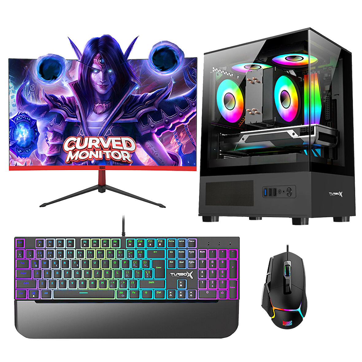 Turbox Tx5976 i5 10400F 32GB 1TB NVMe 12GB RTX3060 27 inç 165Hz Curved Oyun Hazır Sistem