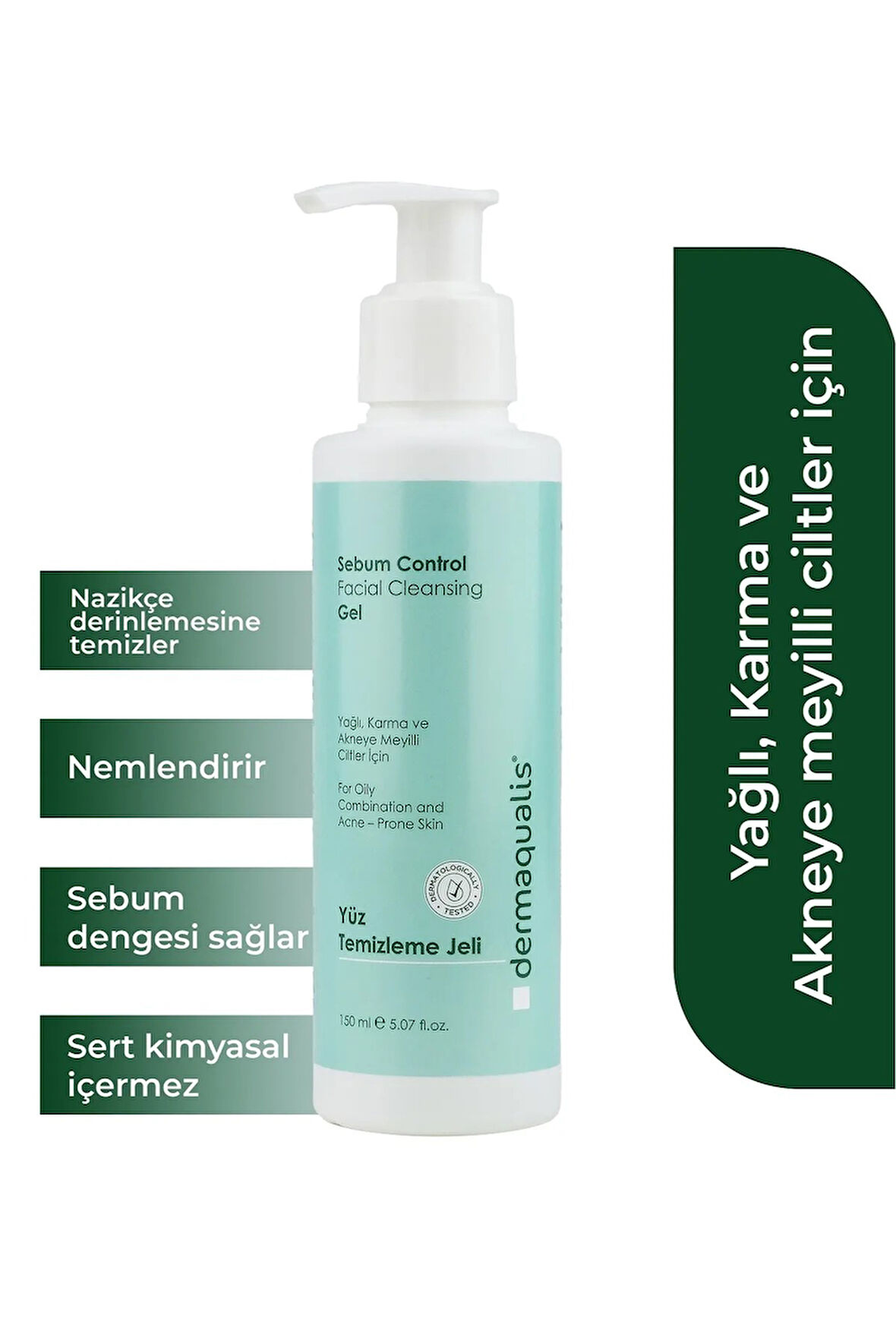Dermaqualis Yağlı Ve Karma Ciltler Için Yüz Temizleme Jeli 150 ml