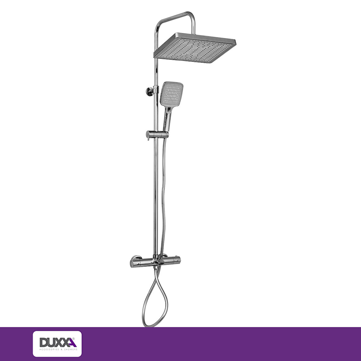 DUXXA Atlas Termostatik Bataryalı Rain Duş Seti Krom DTB.114 3 Yıl Garanti