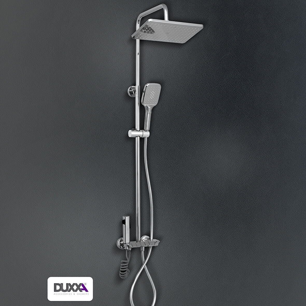 Duxxa Piano Bataryalı Duş Seti Krom DP.100