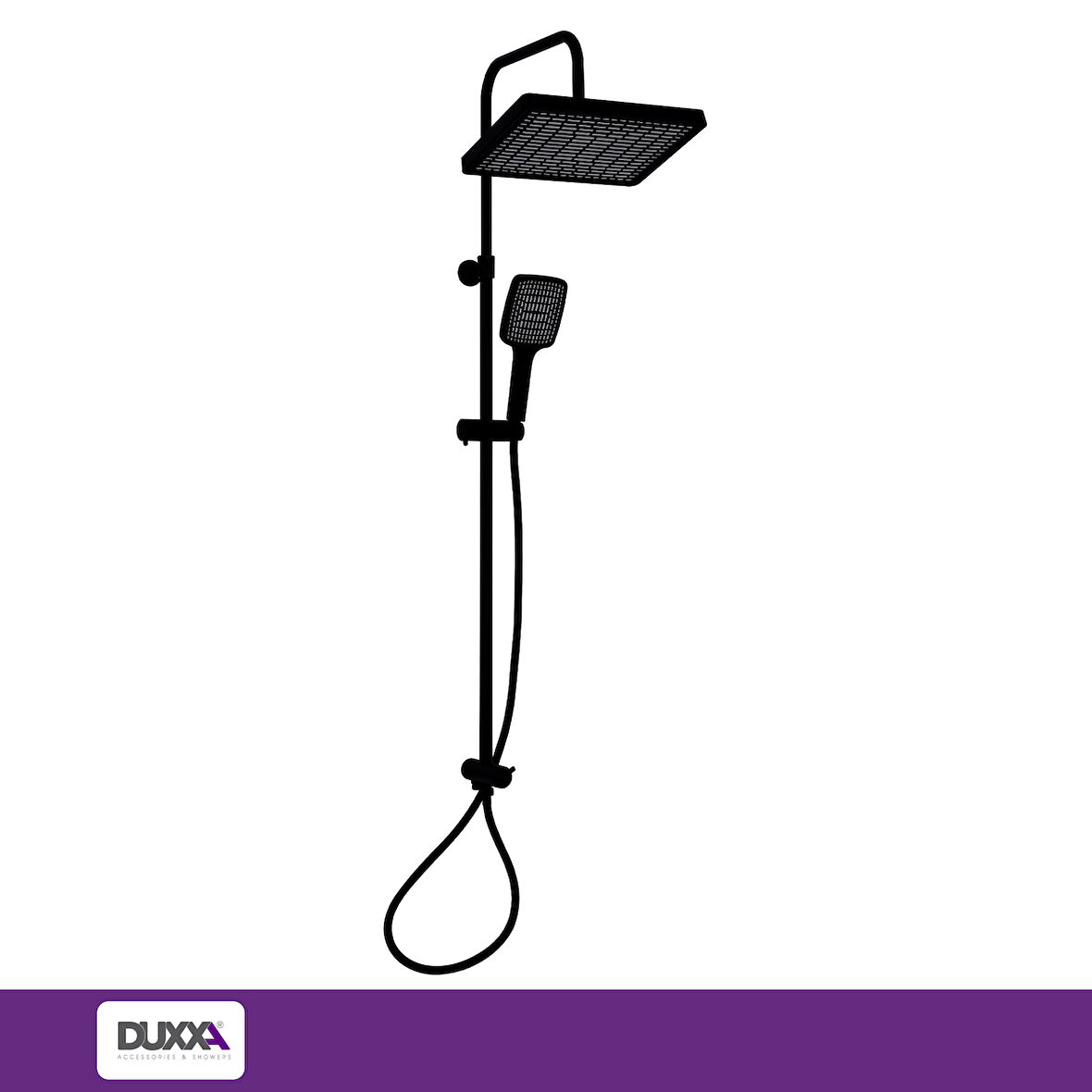 DUXXA Atlas Rain Duş Seti Mat Siyah D.114.MS 3 Yıl Garanti