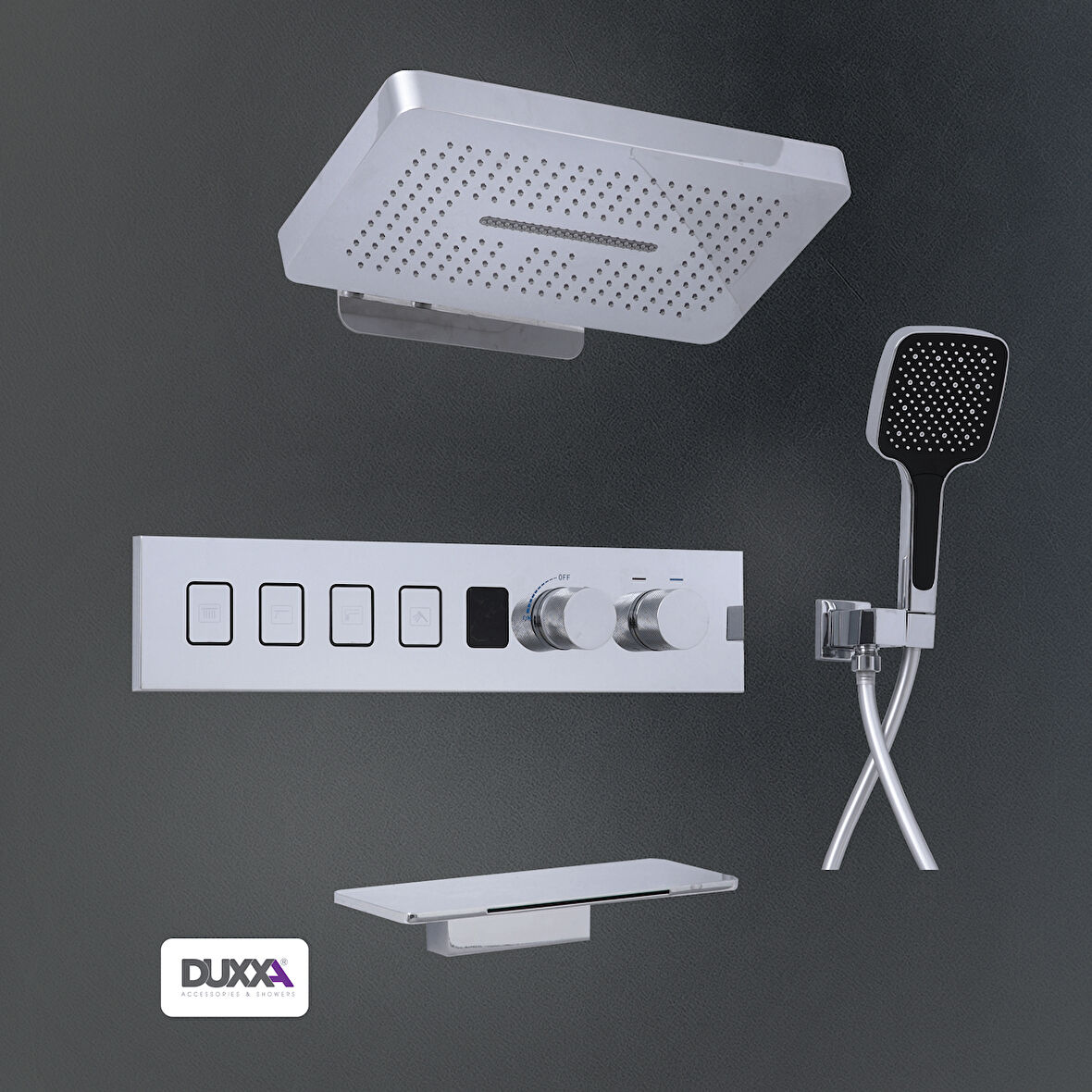 Duxxa Prime Ankastre Duş ve ısı Ayarlı Batarya Seti Krom D.058