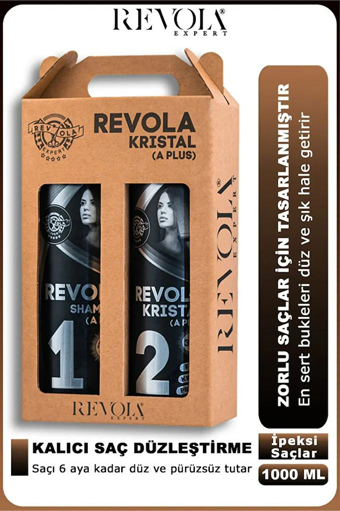 Revola Expert Kristal A Plus Saç Düzleştirici 2'li Set 2x1000 Ml