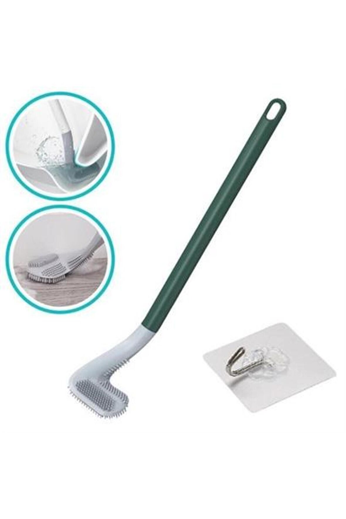 BUFFER® Golf Tasarımlı Silikon WC Klozet Mutfak Temizlik Fırçası Kanca Hediyeli